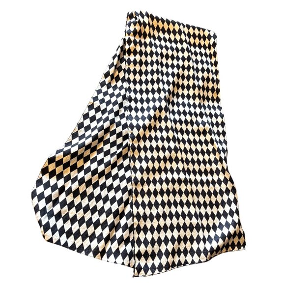 BICCI Florine Wachter VNTG Black Red Skirt/Blazer/Scarf Suit Gold Accents Sz 8 - Picture 15 of 16